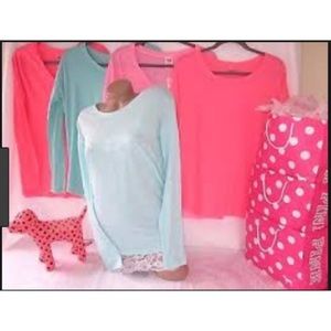 VS Pink Melon Basic Long Sleeve Tee